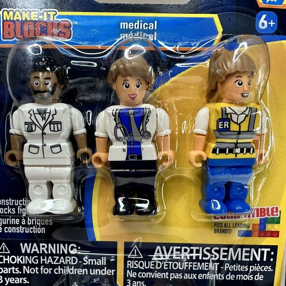 Make-It Blocks Figures MEDICAL POLICE FORCE FIREFIGHTER MILITARY 4 pks/12 pcs‎ - Picture 2 of 12